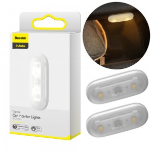 Set Lampa LED BASEUS, Interior Auto, Tip Capsula - Alb