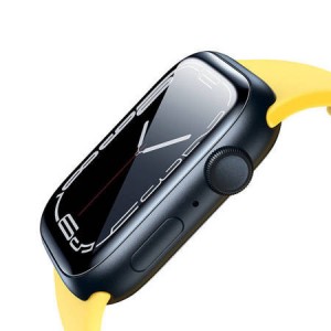 Folie Sticlă Apple Watch 41mm (Series 7/8/9) Baseus Curved-Screen Crystal, Acoperire Completă 3D - Negru