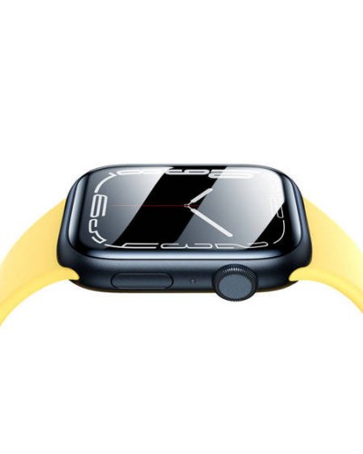 Folie Sticlă Apple Watch 45mm (Series 7/8/9) Baseus Curved-Screen Crystal, Acoperire Completă 3D - Negru Folie Sticlă Apple Watch 45mm (Series 7/8/9) Baseus Curved-Screen Crystal, Acoperire Completă 3D - Negru