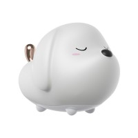 Lampă de Veghe LED Baseus Cute Series Doggie, Silicon Moale, RGB, Touch Control, 1100 mAh - Alb