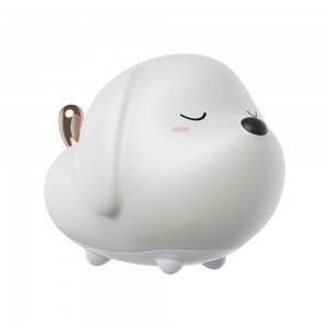 Lampă de Veghe LED Baseus Cute Series Doggie, Silicon Moale, RGB, Touch Control, 1100 mAh - Alb