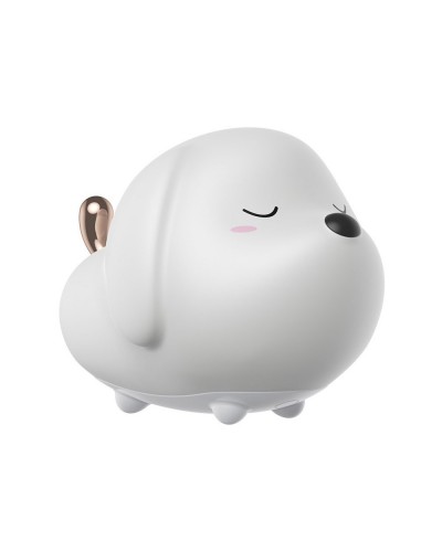 Lampă de Veghe LED Baseus Cute Series Doggie, Silicon Moale, RGB, Touch Control, 1100 mAh - Alb
