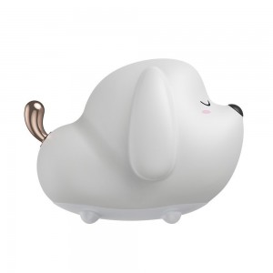 Lampă de Veghe LED Baseus Cute Series Doggie, Silicon Moale, RGB, Touch Control, 1100 mAh - Alb