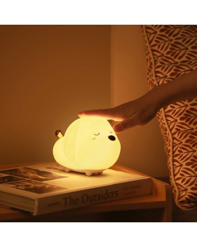 Lampă de Veghe LED Baseus Cute Series Doggie, Silicon Moale, RGB, Touch Control, 1100 mAh - Alb