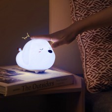 Lampă de Veghe LED Baseus Cute Series Doggie, Silicon Moale, RGB, Touch Control, 1100 mAh - Alb