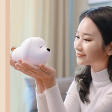 Lampă de Veghe LED Baseus Cute Series Doggie, Silicon Moale, RGB, Touch Control, 1100 mAh - Alb
