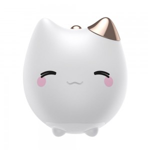 Lampă de Veghe LED Baseus Cute Series Kitty, Silicon Moale, RGB, Touch Control, 1100 mAh - Alb