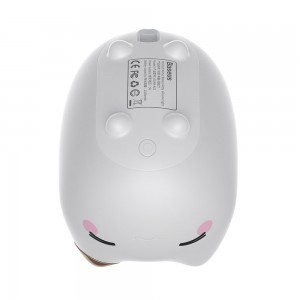 Lampă de Veghe LED Baseus Cute Series Kitty, Silicon Moale, RGB, Touch Control, 1100 mAh - Alb