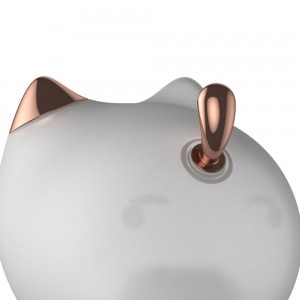Lampă de Veghe LED Baseus Cute Series Kitty, Silicon Moale, RGB, Touch Control, 1100 mAh - Alb