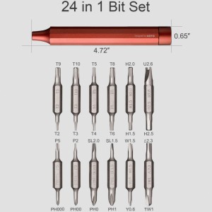 Surubelnita Electrica de precizie Xiaomi HOTO QWLSD004, 24-in-1, Aluminiu - Rosu