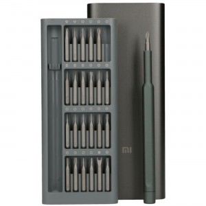 Set surubelnita de precizie Xiaomi Wiha MJJXLSD002QW, 24 biti otel S2, cutie aliaj aluminiu - Gri