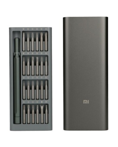 Set surubelnita de precizie Xiaomi Wiha MJJXLSD002QW, 24 biti otel S2, cutie aliaj aluminiu - Gri