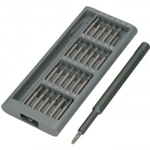 Set surubelnita de precizie Xiaomi Wiha MJJXLSD002QW, 24 biti otel S2, cutie aliaj aluminiu - Gri