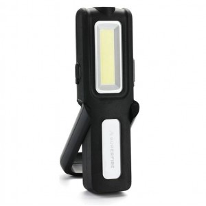 Proiector LED Portabil SUPERFIRE G12, 5W, 2 lumini, Micro USB, IP44, Reglaj Intensitate - Negru