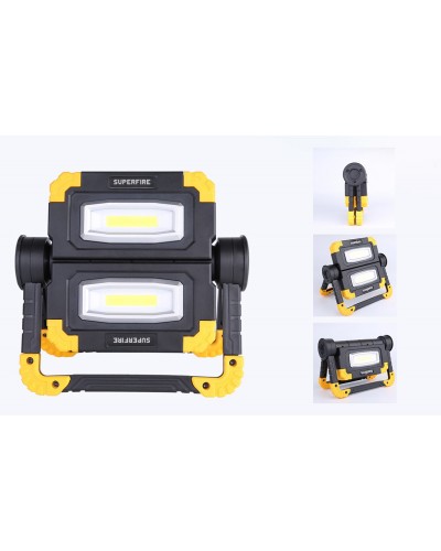 Proiector LED Portabil SUPERFIRE G7, Acumulator 5000mAh, 600-1000 lumeni, 2x10W - Negru