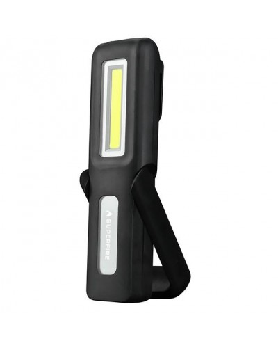 Proiector LED Portabil SUPERIFRE G6, 3W, 2 lumini, Micro USB, IP53, Magnetic - Negru