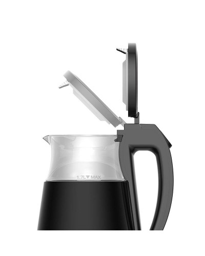 Fierbator Electric DEERMA SH90W, 1500-1700W, Control Temperatura, Capacitate 1.7L - Negru