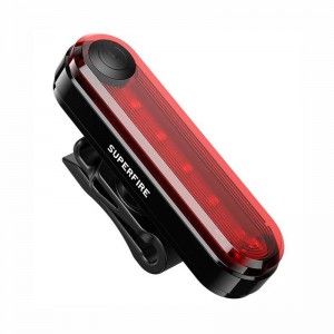 Lumină Bicicletă Spate Superfire BTL01, LED 5x1W, 4 Moduri, IP44, Negru