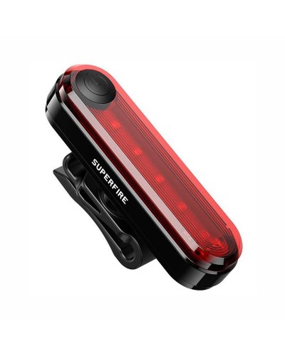 Lumină Bicicletă Spate Superfire BTL01, LED 5x1W, 4 Moduri, IP44, Negru