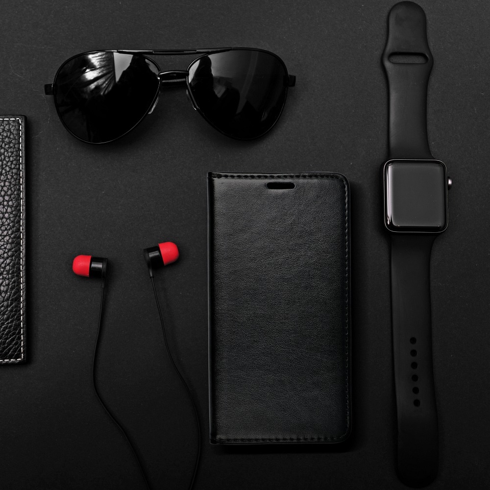Husă iPhone 11 Pro Magnet Case tip carte piele ecologică Negru
