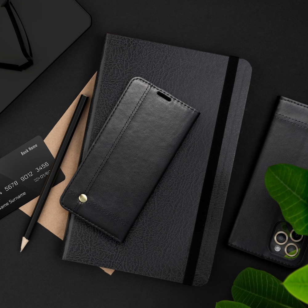 Husă iPhone 12 mini Prestige Book tip carte piele ecologică Negru