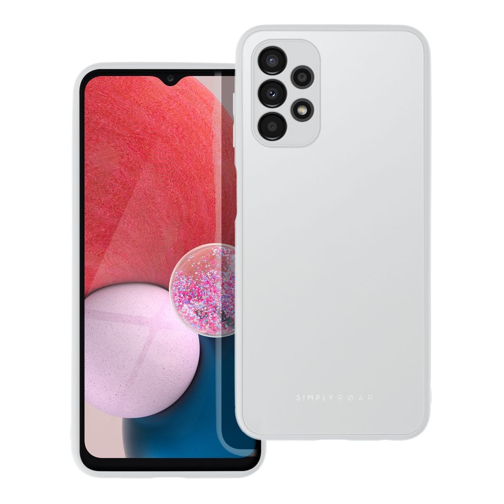 Husa Samsung Galaxy A13 4G ROAR Matte Glass argintiu - spate sticlă mată anti-amprente