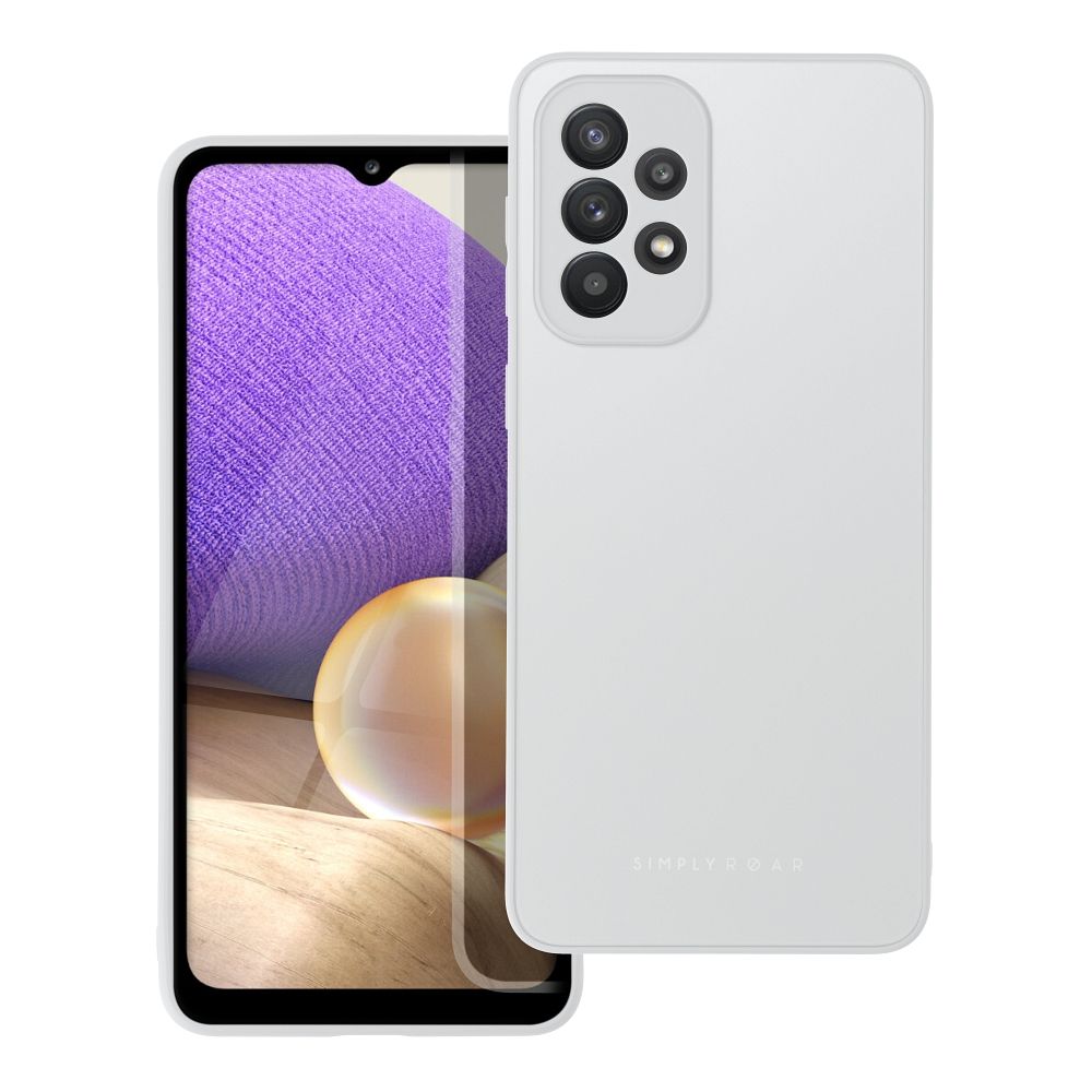 Husa Samsung Galaxy A33 5G ROAR Matte Glass argintiu - spate sticlă mată anti-amprente