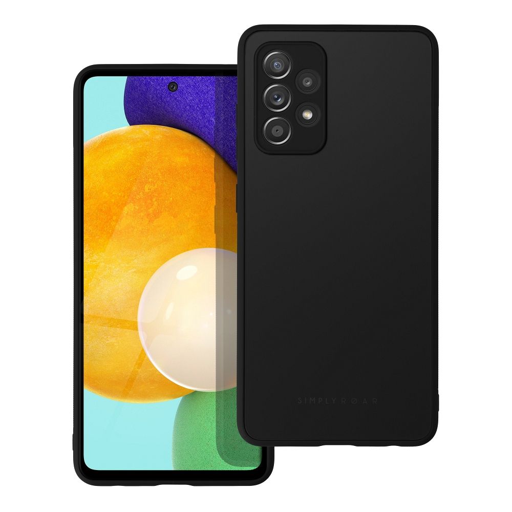 Husa Samsung Galaxy A52 ROAR Matte Glass negru - spate sticlă mată anti-amprente