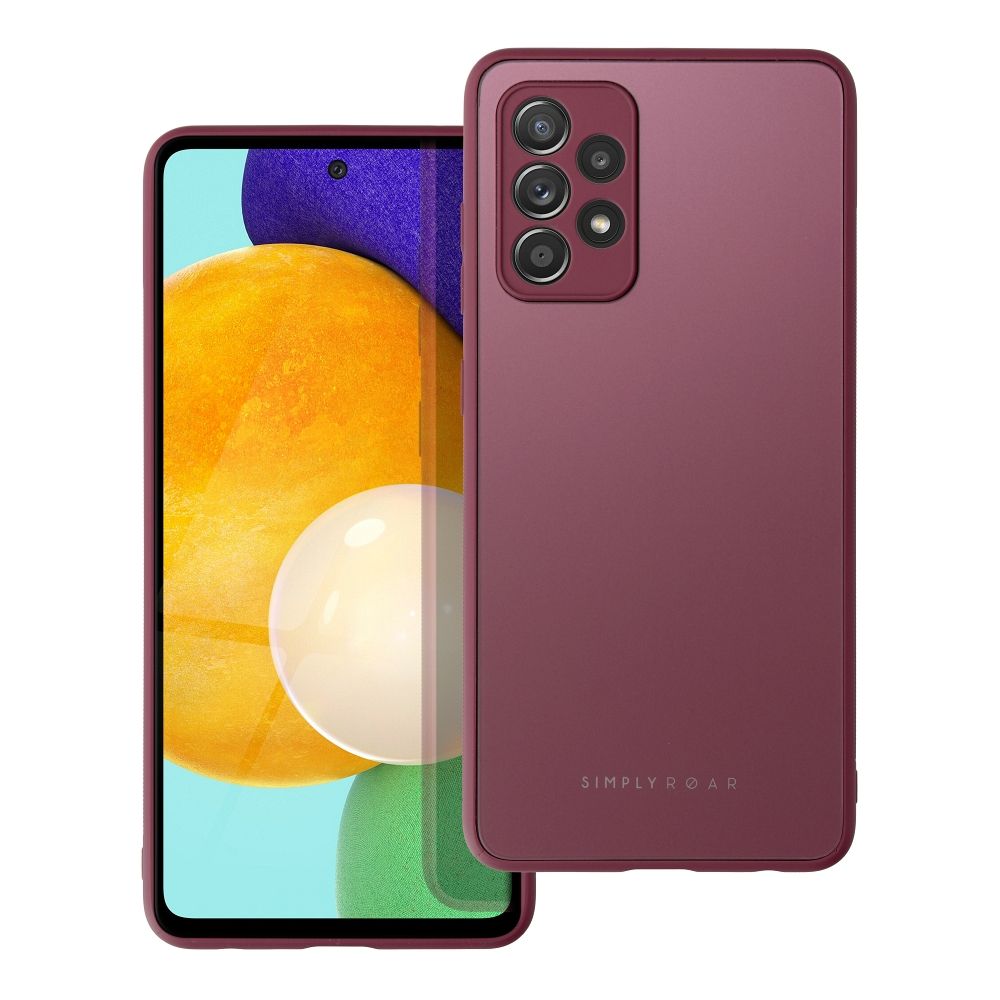 Husa Samsung Galaxy A52 ROAR Matte Glass bordo - spate sticlă mată anti-amprente