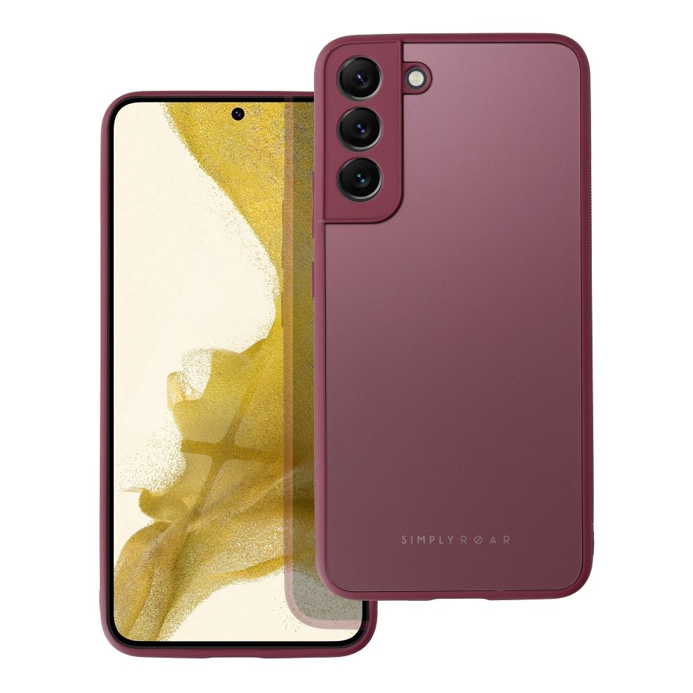 Husa Samsung Galaxy S22 Plus ROAR Matte Glass bordo - spate sticlă mată anti-amprente