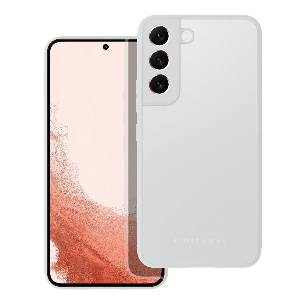 Husa Samsung Galaxy S22 ROAR Matte Glass argintiu - spate sticlă mată anti-amprente