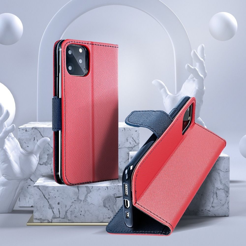 Husă Samsung Galaxy A13 5G A04s Fancy Book Roșu - vedere interior cu 2 sloturi card și buzunar bancnote