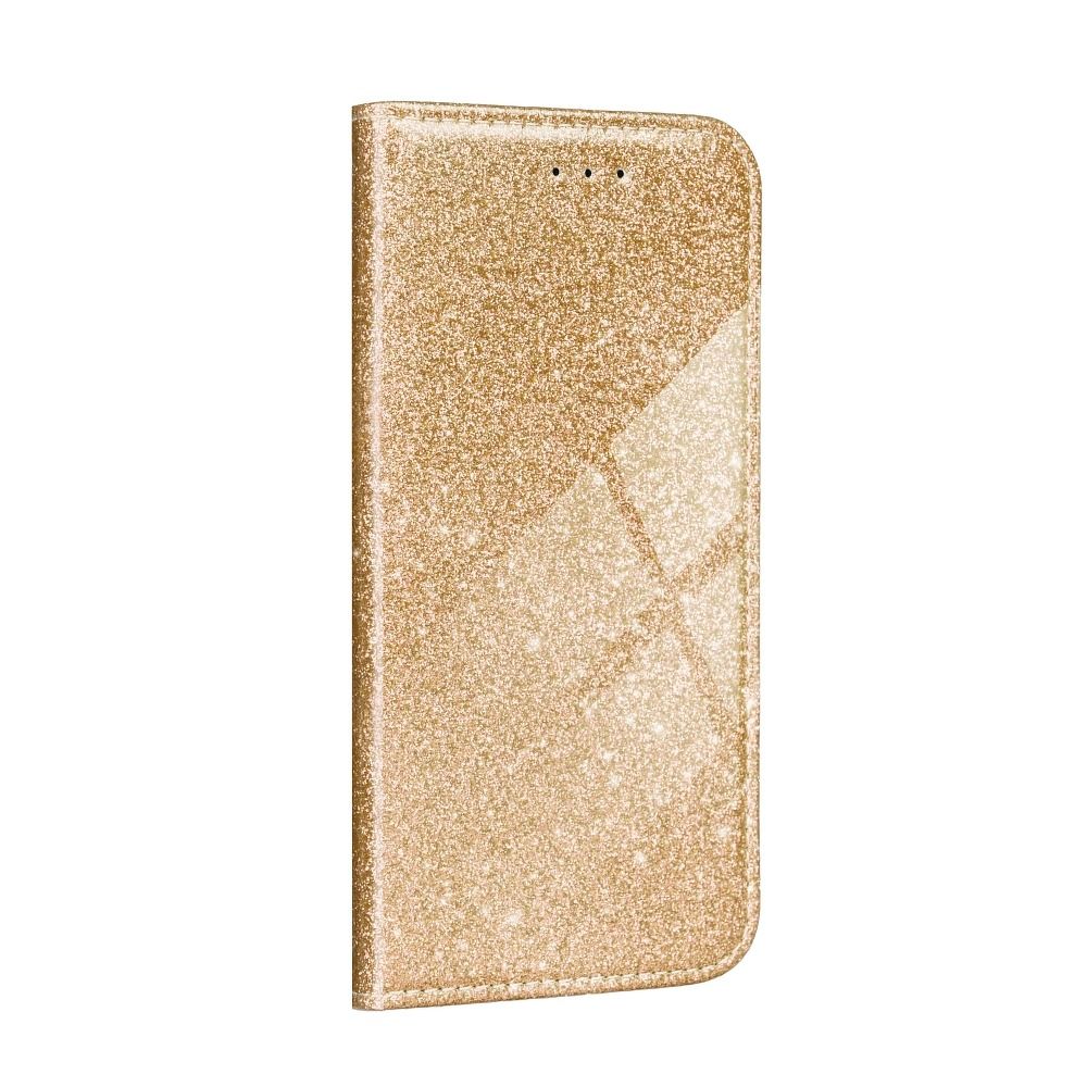 Husă Samsung Galaxy A02s Shining Case Book tip carte Auriu