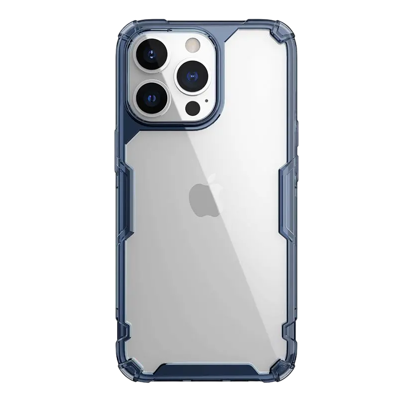 Husă iPhone 13 Pro Nillkin Nature TPU Pro Transparentă, ramă albastră
