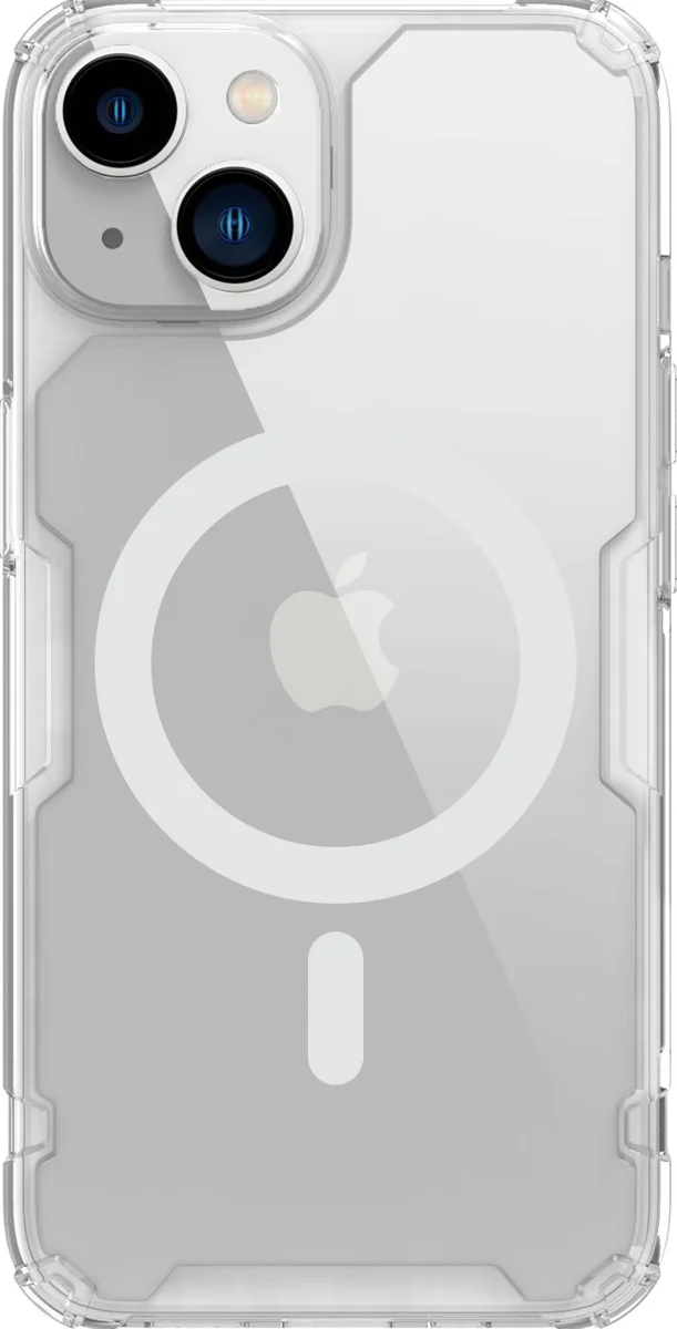 Husă iPhone 13 Nillkin Nature TPU Pro Magnetic Transparentă, ramă albă