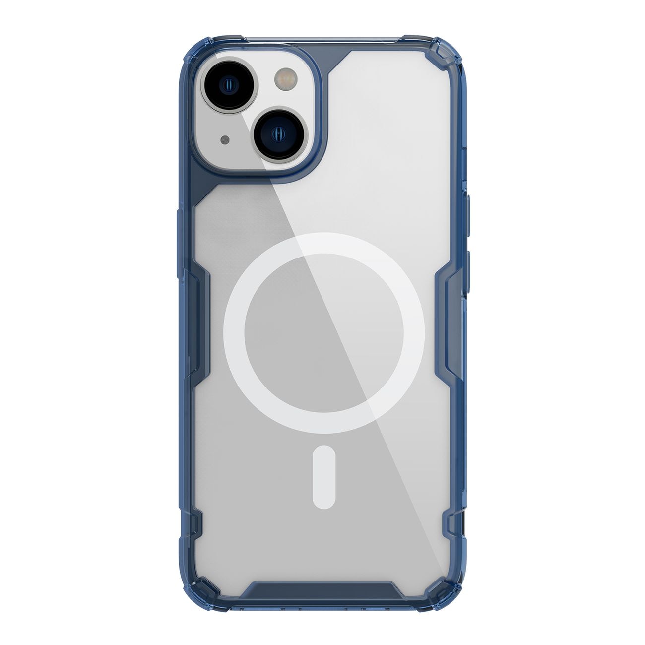 Husă iPhone 14 Nillkin Nature TPU Pro Magnetic Transparentă, ramă albastră