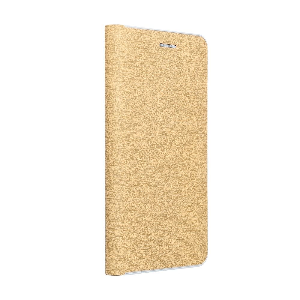 Husă iPhone 12 mini Forcell Luna Book tip carte ramă metalică Auriu