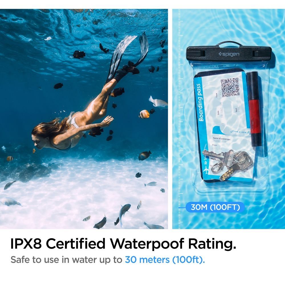 Husă subacvatică Spigen A601 AquaShield - certificare IPX8 până la 30 metri adâncime