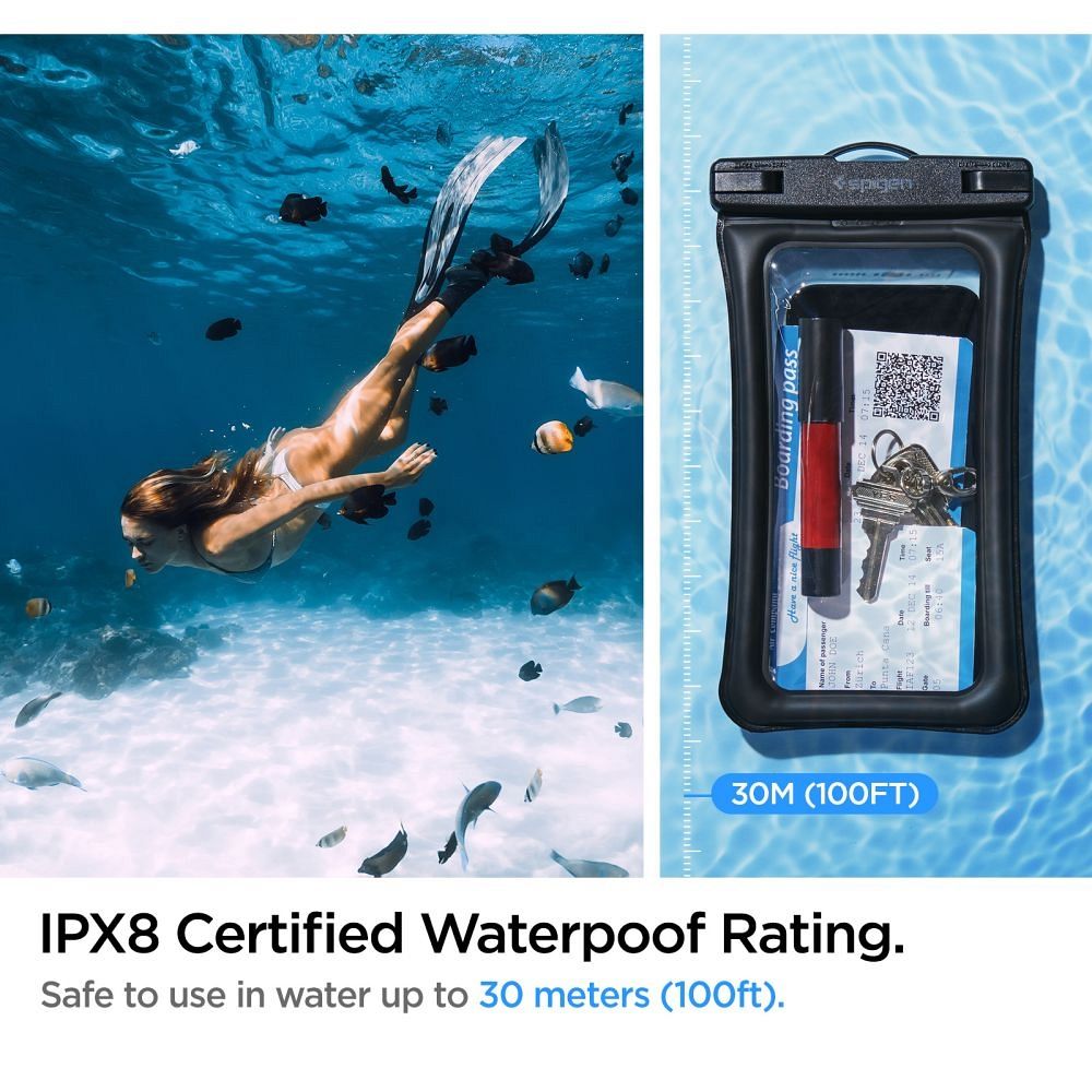 Husă subacvatică plutitoare Spigen A610 AquaShield - certificare IPX8 până la 30 metri adâncime