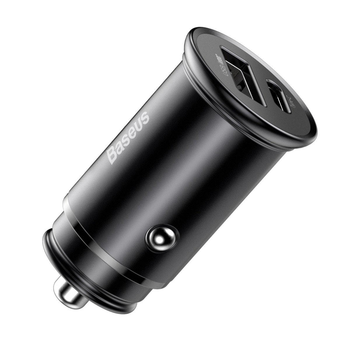 Încărcător Auto Baseus Circular Metal 30W Negru