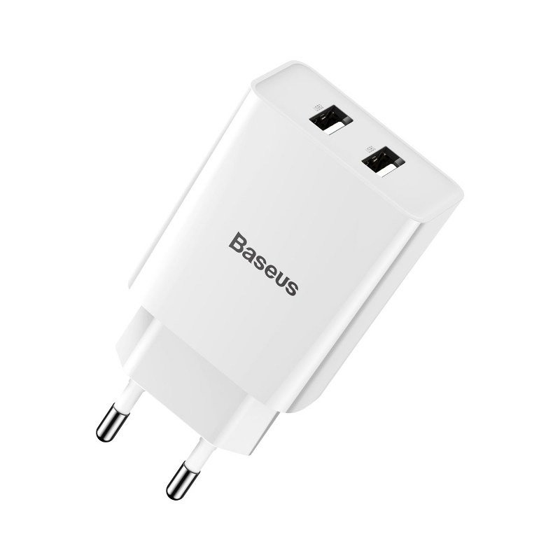 Incarcator de retea BASEUS Speed Mini Dual U, 10.5W - Alb