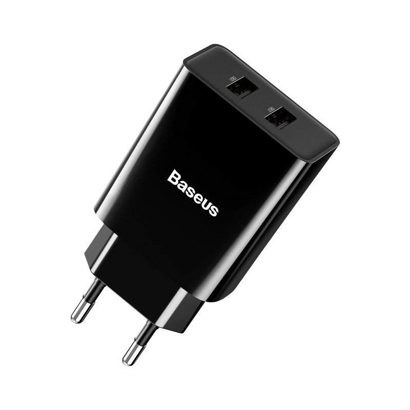 Incarcator de retea BASEUS Speed Mini Dual U, 10.5W - Negru