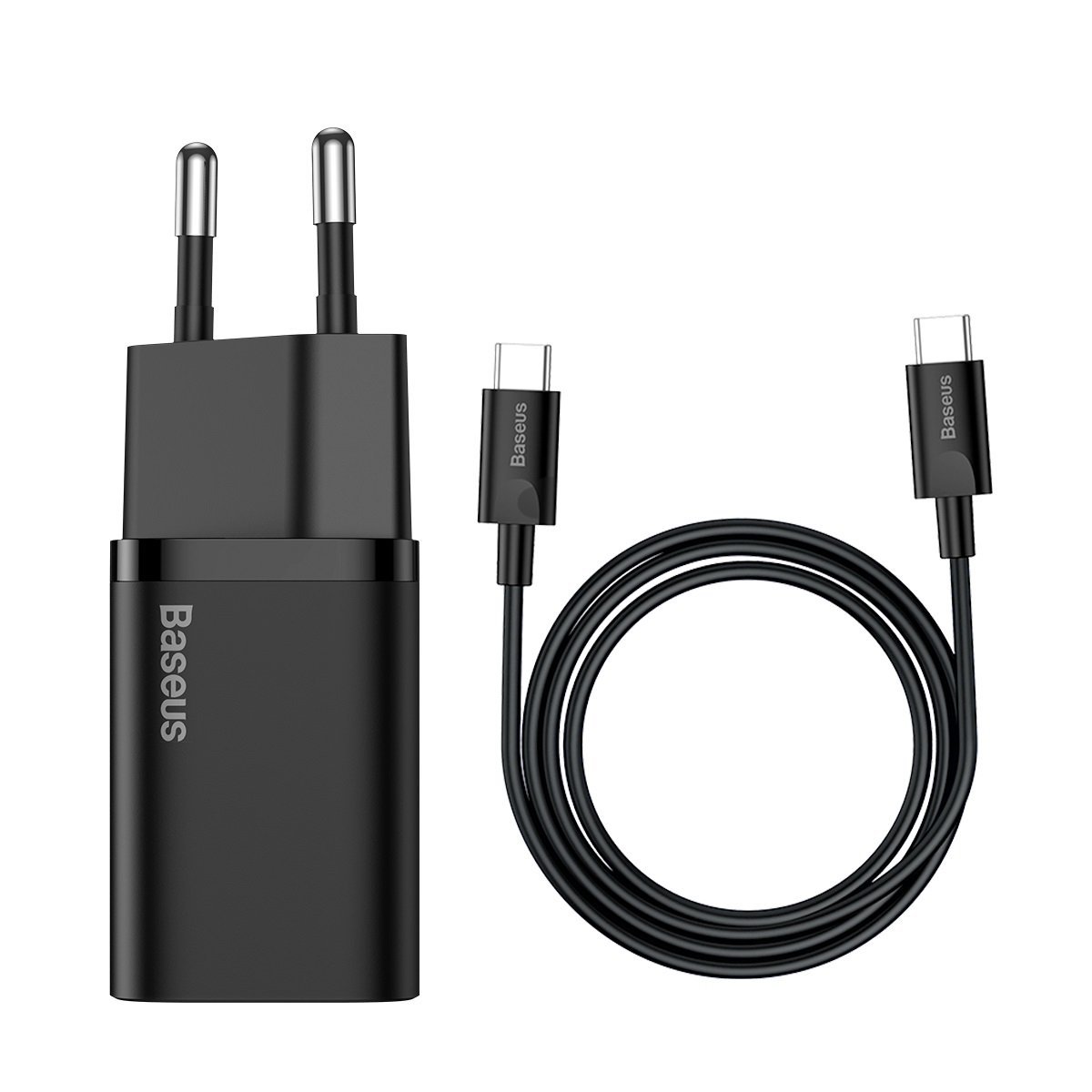 Set Incarcator de retea Baseus Super Si Quick Charger 1C 1x USB C, 25W + Cablu USB C - USB C Set Incarcator de retea Baseus Super Si Quick Charger 1C 1x USB C, 25W + Cablu USB C - USB C