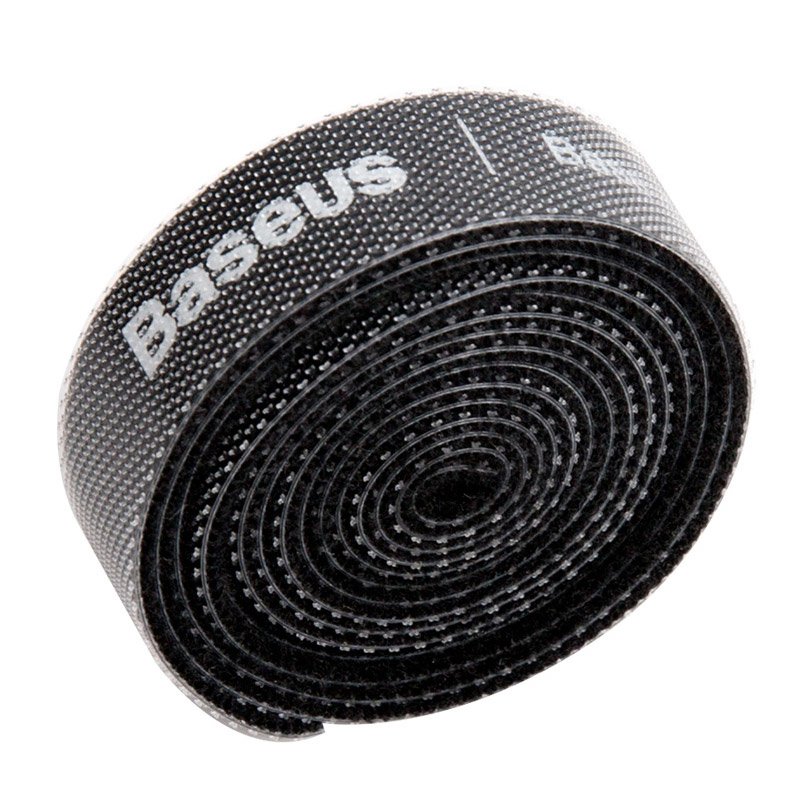 Organizator cabluri Baseus Rainbow Circle Velcro Straps, 1m - Negru