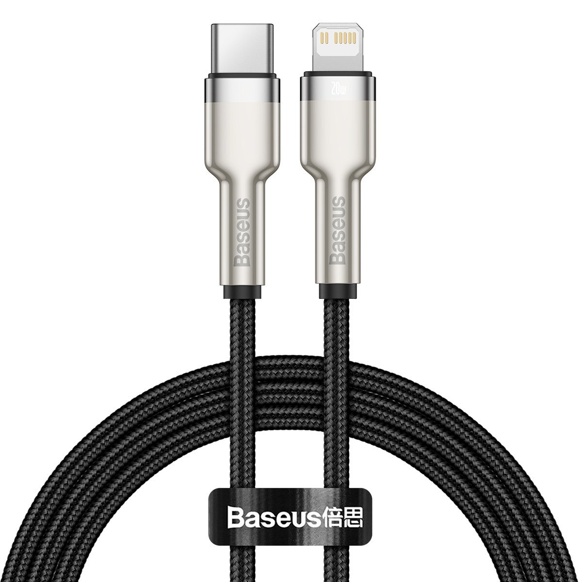 Cablu Baseus Cafule Metal USB-C la Lightning 20W 1m Negru