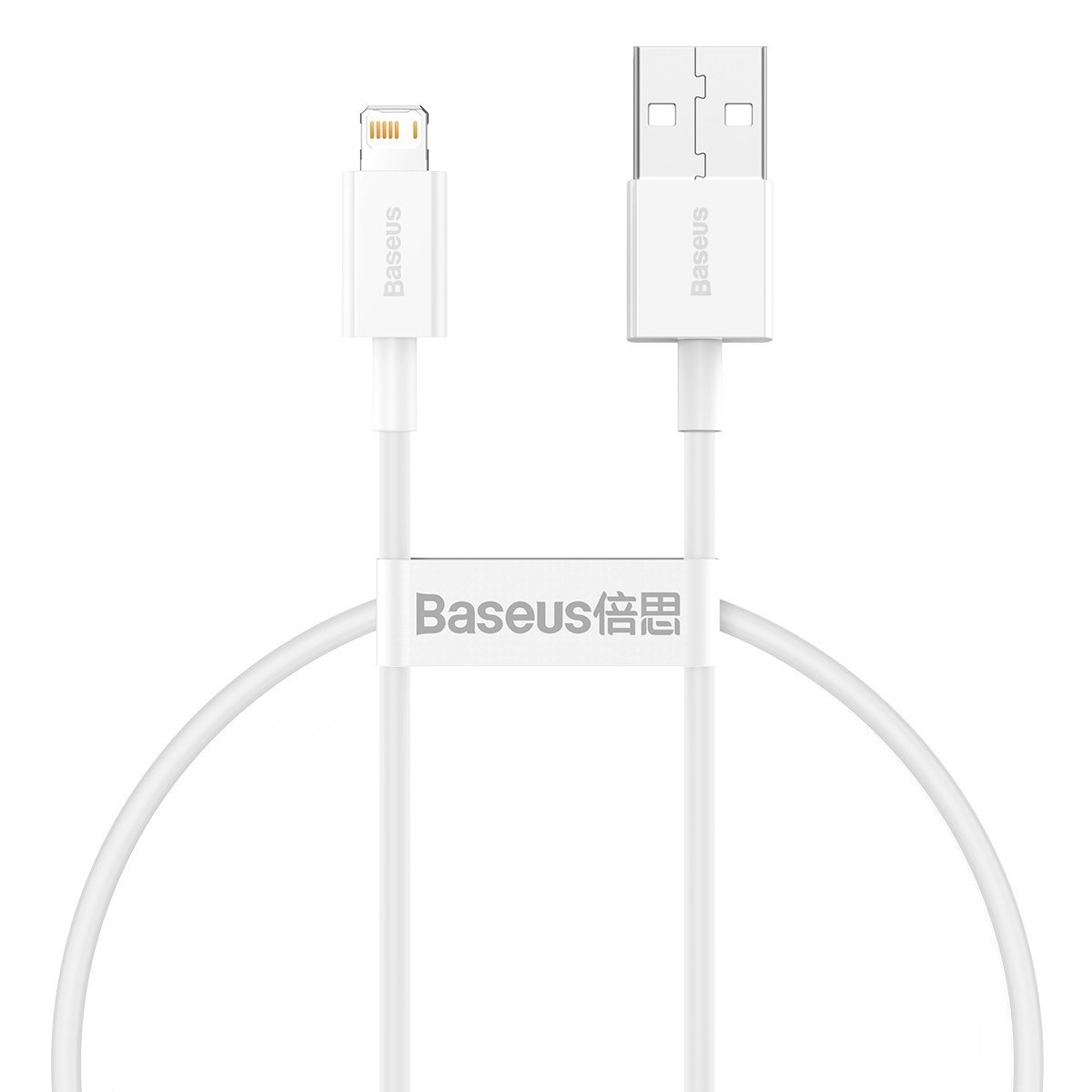 Cablu Baseus Superior Series USB la Lightning 2.4A 0.25m Alb