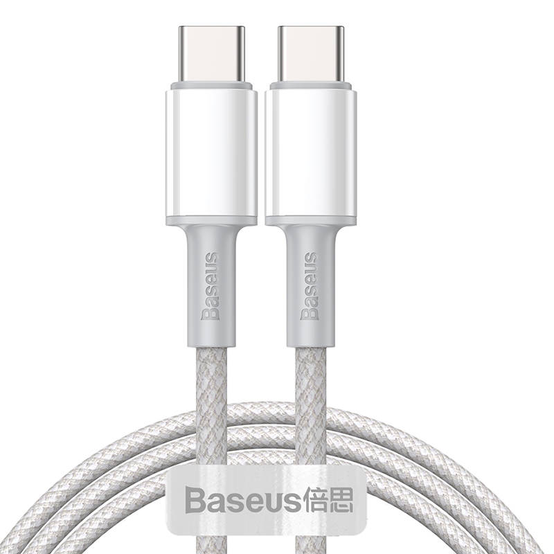 Cablu BASEUS High Density Type-C to Type-C, 100W, 1m - Alb