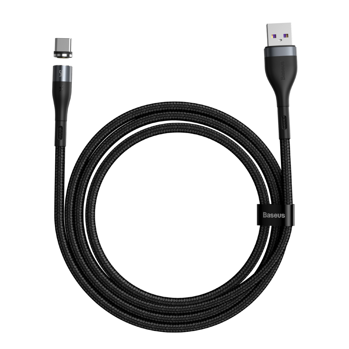 Cablu Magnetic BASEUS USB to Type-C, 5A, 1m - Negru & Gri Cablu Magnetic BASEUS USB to Type-C, 5A, 1m - Negru & Gri