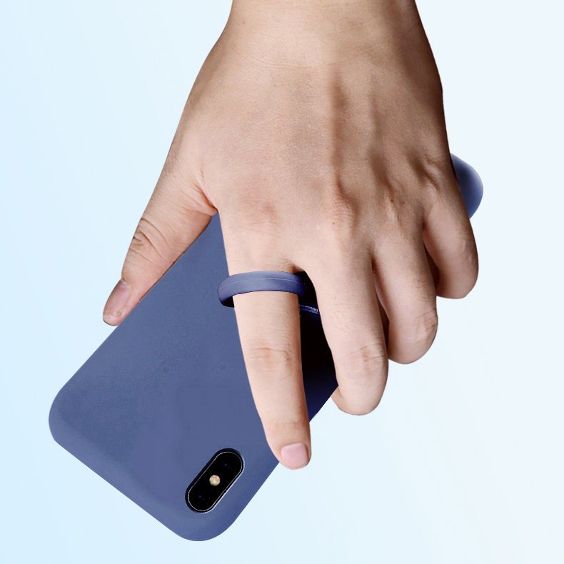 Șnur de deget pentru telefon cu inel silicon - mod de utilizare, degetul trecut prin inel pentru prindere sigură